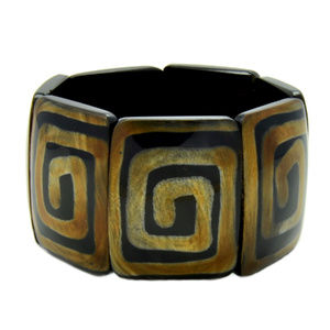 Greek Key Pattern Bone Bracelet.